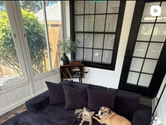 A clean sunroom living space